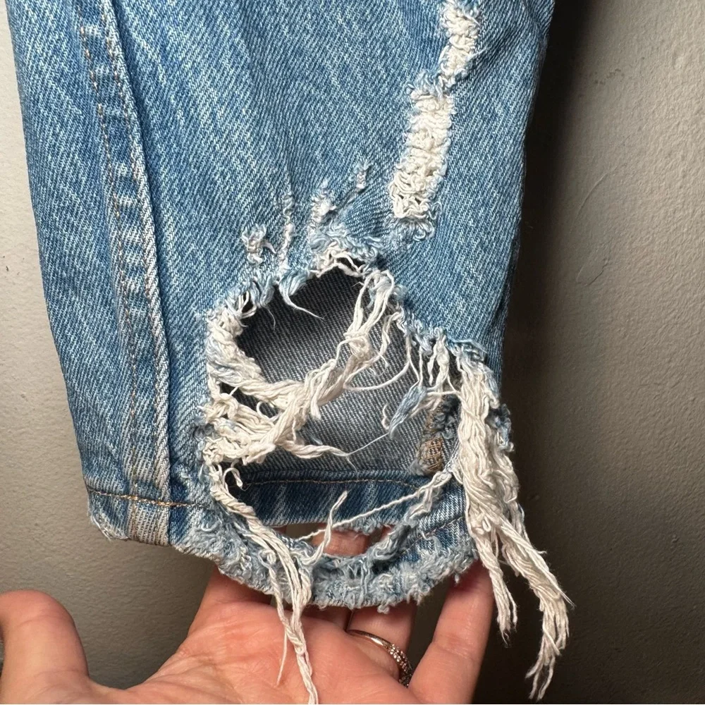 Good American Blue Denim Jeans Size 6/28 Distressed Classic - Picture 2 of 6